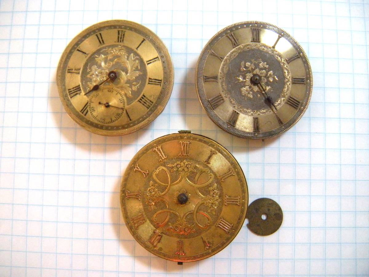 公式ショップから探す ☆【懐中時計の古い部品】☆金の文字盤と