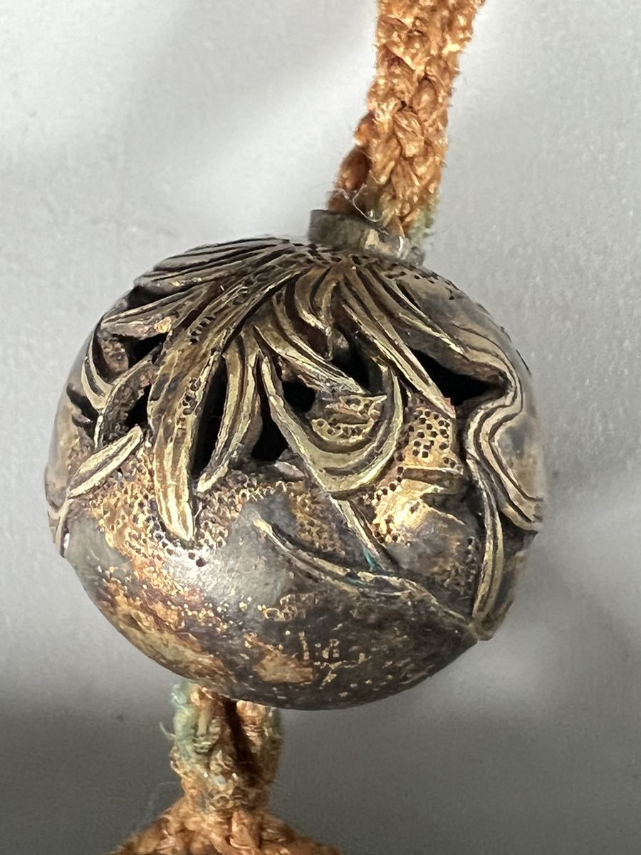 陶文堂】A0068 喫煙具 煙草入れ 煙管 金 銀 獅子 時代金工 煙草筒 堤物