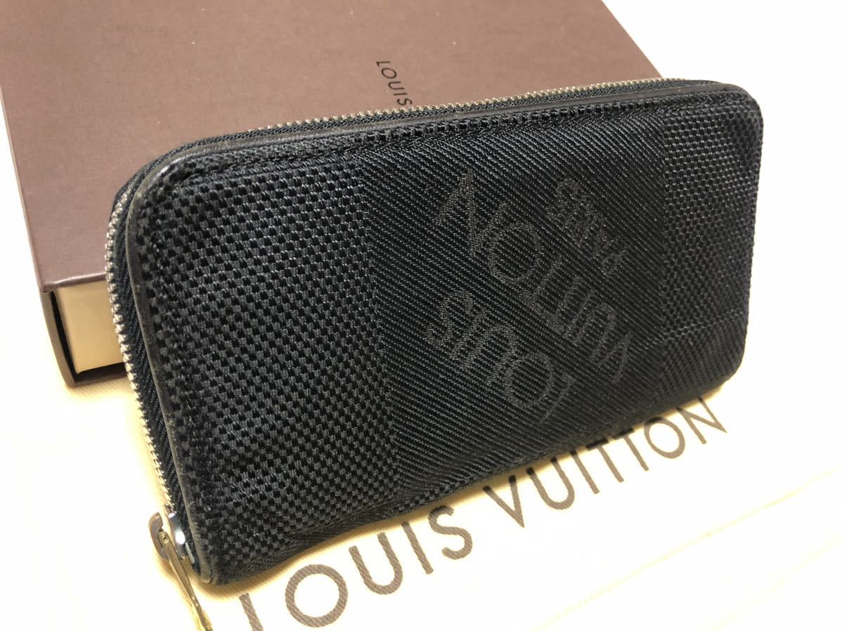 1円〜 売り切り ルイヴィトン　ダミエジェアン ポルトフォイユ ロン ジッペ M93546 ジッピーウォレット ラウンドファスナー 長財布 黒