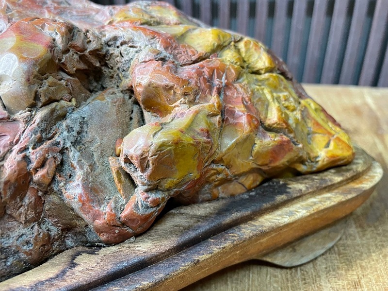 詳細不明 鑑賞石 天然石 約11.8Kg 木台付き 盆石 自然石 飾り石