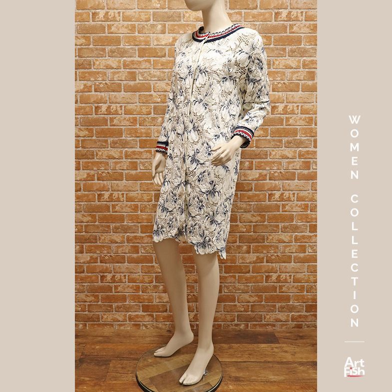 1円/春夏/ERMANNO SCERVINO/IT40サイズ/レース ノーカラーコート