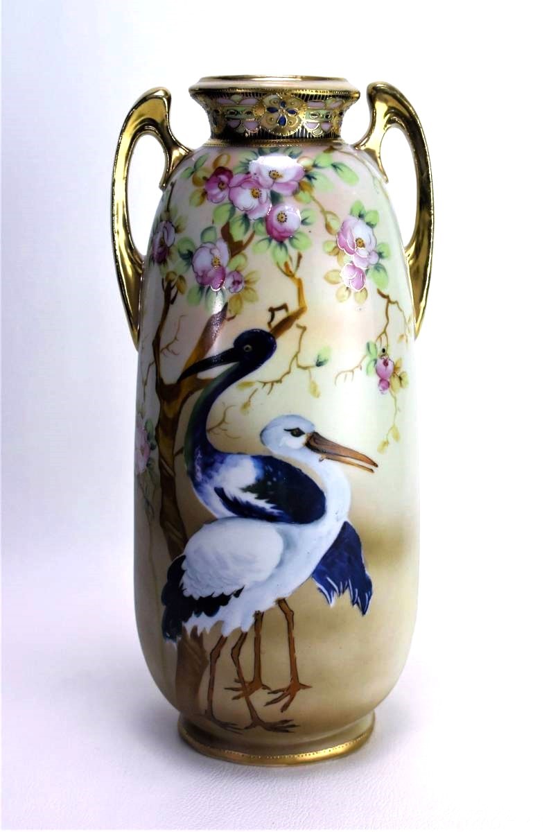美品】 オールドニッポン 花瓶 金彩 大型 30cm 【公式通販】