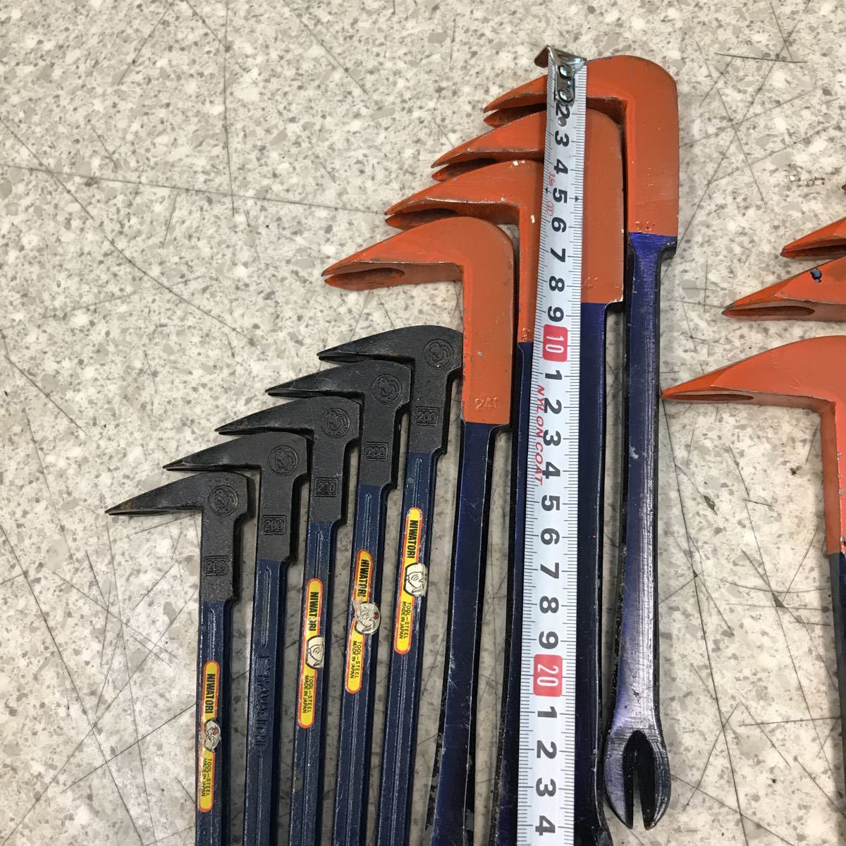 2-27□バール 工具 17本検索】平バール てこ 釘抜き ハンドツール 作業 