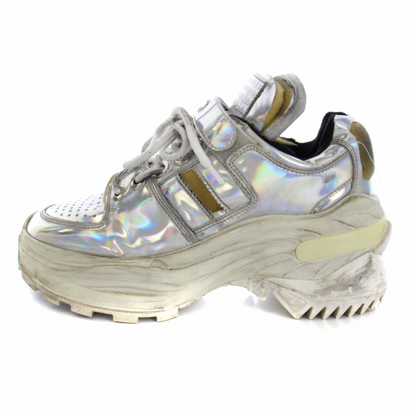 メゾンマルジェラ 22 Maison Margiela 22 ロートップ レトロ フィットスニーカー シューズ メタリック 37 24cm シルバー レディース