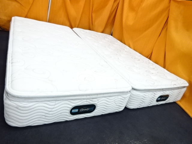 72 送料無料 展示品 シモンズ ピロートップ 6.5インチポケットコイル シングルサイズマットレス2枚セット