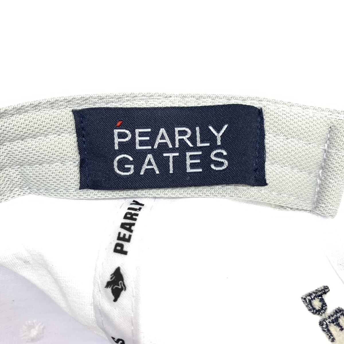 良好◇PEARLY GATES パーリーゲイツ ゴルフキャップ ◇ ホワイト ロゴ 