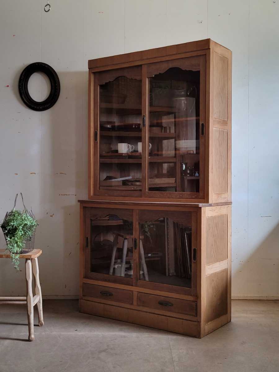 アンティーク 木製の飾り棚 本棚 茶箪笥 水屋 収納 【公式通販】
