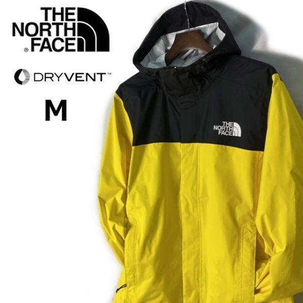 1円～!売切!【正規新品】THE NORTH FACE VENTURE 2 JACKET ナイロンジャケット US限定 撥水 パッカブル(M)黄 黒(ロゴプリント) 180915-40