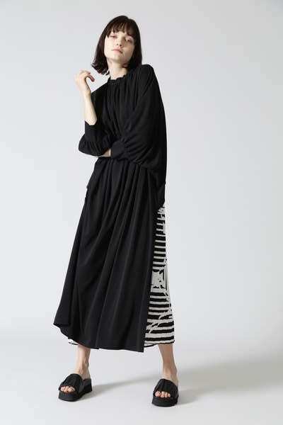 ADORE モノトーン ジオメトリック プリント ワンピース 黒　38