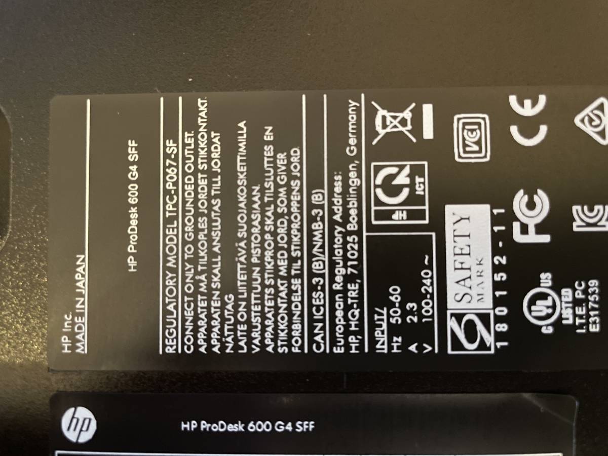 230212◎HP デスクPC ProDesk 600 G4 SFF Win10 Pro i5 8G 500GB 