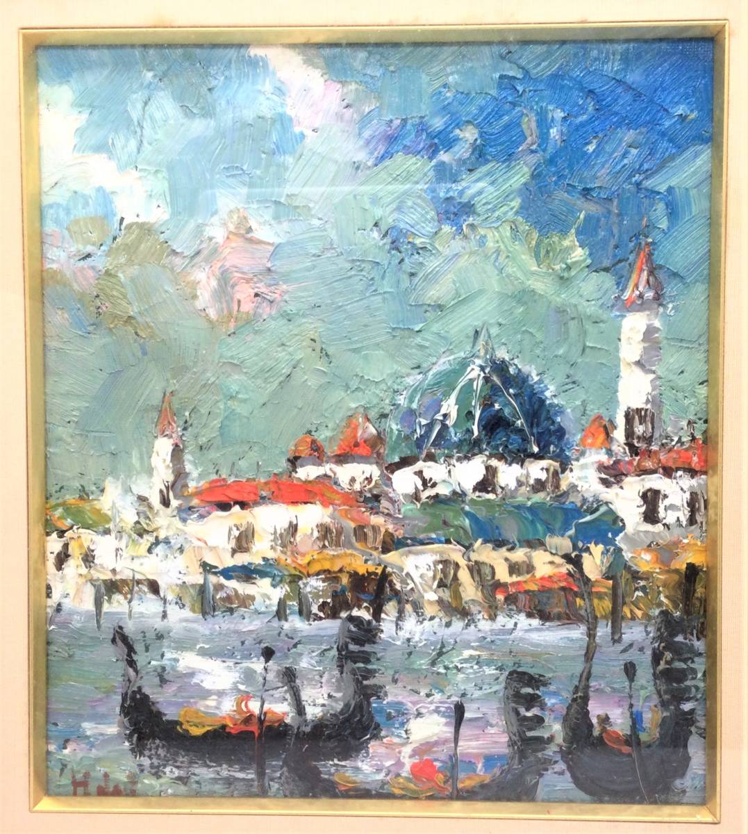 絵画【 渡部ひでき 油絵 】厚塗り 油彩画 日本画 風景画 美術工芸品