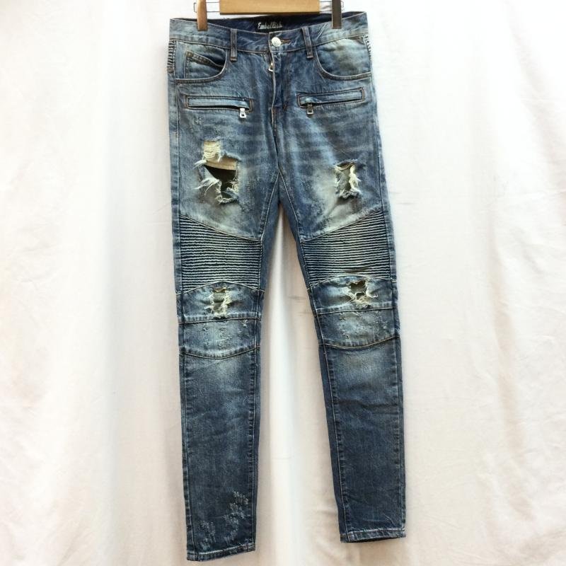USED古着 EMBELLISH デニム ジーンズ Gパン バイカー パンツ 