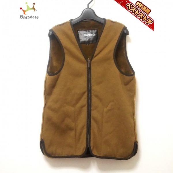 バーブァー Barbour ベスト サイズ34 S - ライトブラウン×ダークブラウン メンズ トップス