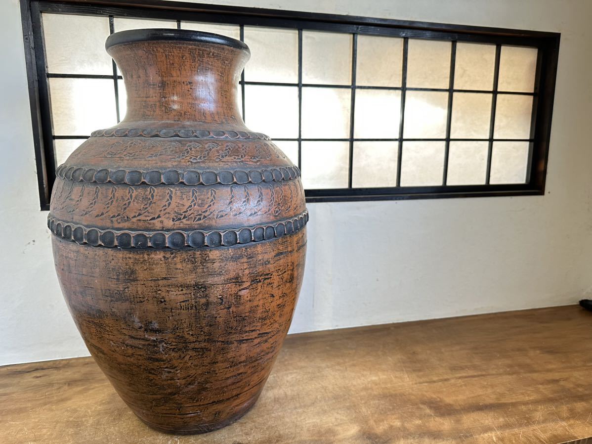 南蛮壺 HG740] 大型 花瓶 壺 花生 南蛮壺 高さ約68cm 傘立て 飾り壺 水瓶 2026