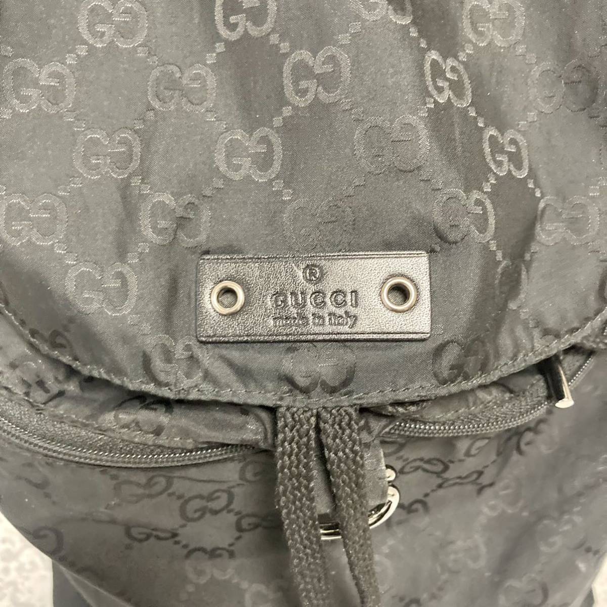 1円 極美品 GUCCI グッチ リュック ナイロン gg柄 エコバッグ エコ 