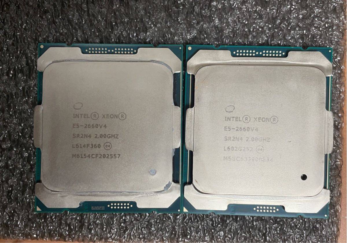 2個セット Intel Xeon E5-2660 v4 SR2N4 14C 2GHz 35MB 105W LGA2011-3 
