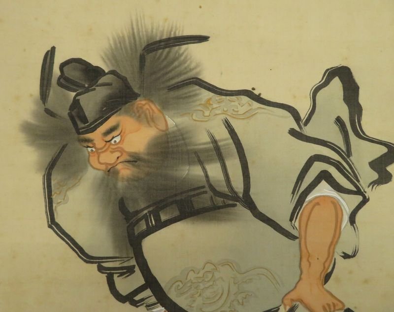 ○掛軸○ 作者不詳 『鍾馗』 共箱 【端午の節句 こどもの日】(人物