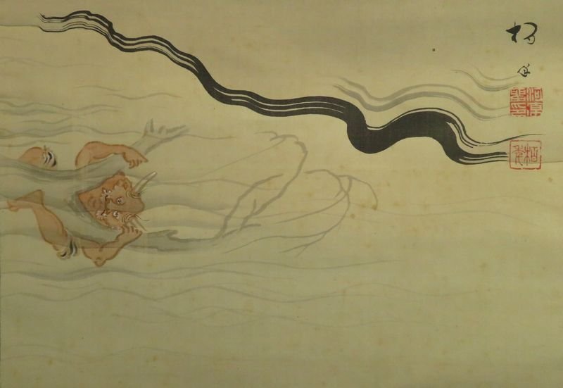 ○掛軸○ 作者不詳 『鍾馗』 共箱 【端午の節句 こどもの日】(人物