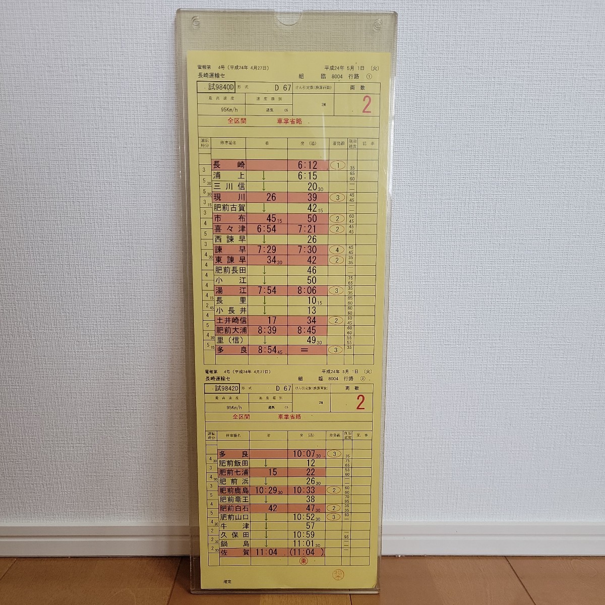 JR九州 キハ66 試運転スタフ 長崎運輸センター(廃品、放出品)｜売買 