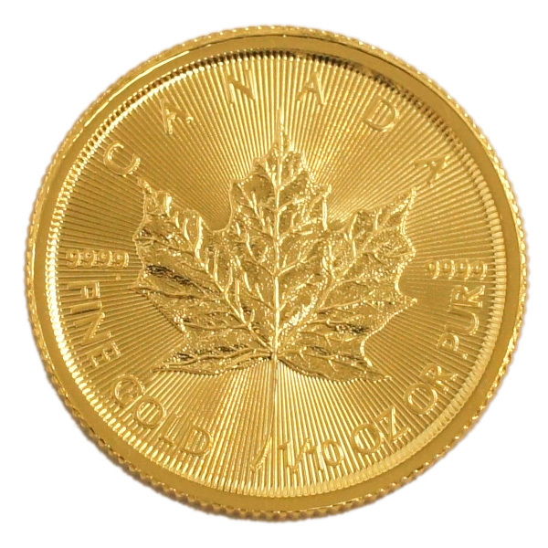 中古SA/極美品】 24金 メイプルリーフ 金貨 1/10オンス 1/10oz