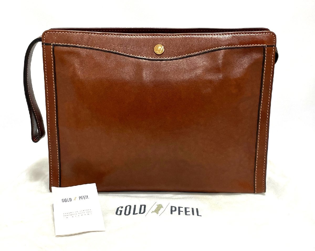 GOLD PFEIL ゴールドファイル セカンドバッグ クラッチバッグ レザー 