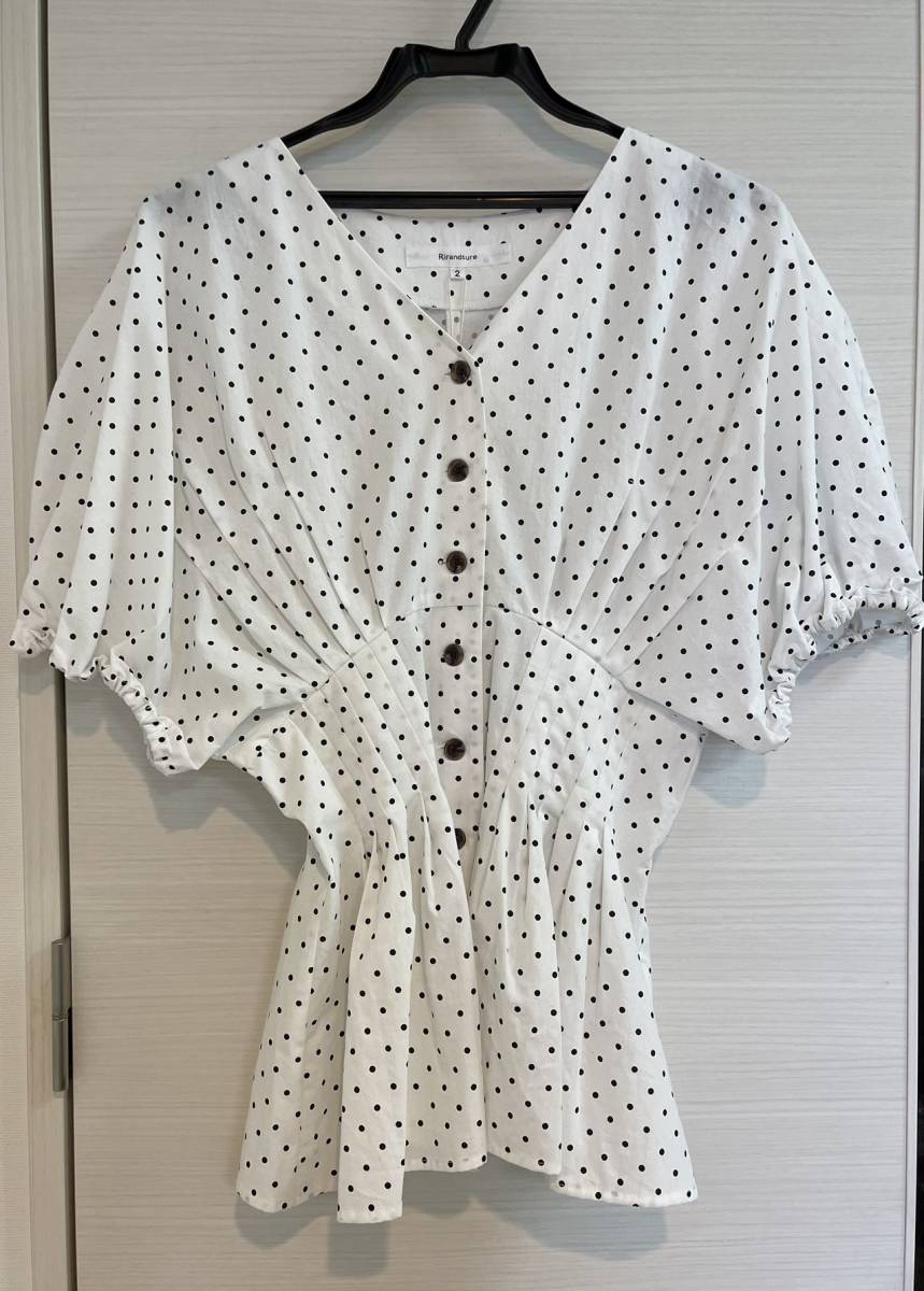 送料無料♪新品♪1点限り♪Rirandture リランドチュール♪定価15，400円の美品♪コルセットブラウス♪ サイズ2