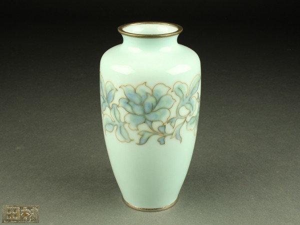 宇】CE562 田村七宝製 花模様 花瓶 | 花瓶 七宝焼き 秦蔵六 「秦