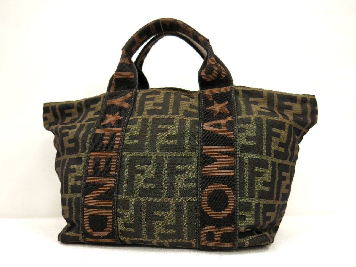 安い，2026 FENDI フェンディ ズッカ ナイロン ミニハンド ミニトート カーキ ブラック ゴールド金具 ヴィンテージ A417(ハンドバッグ)｜売買されたオークション情報、yahooの商品情報をアーカイブ公開 - かばん、バッグ