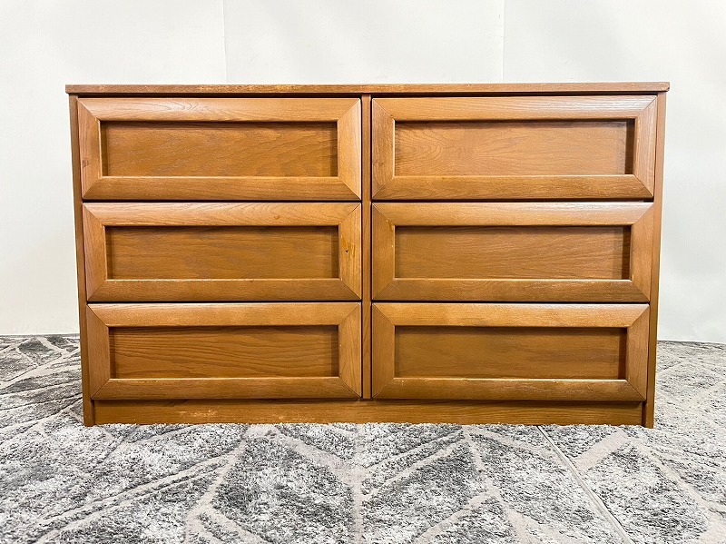 【アメリカ家具】3段ワイドチェスト DCI Furniture 引き出し6杯 ドレッサーチェスト サイドボード アンティーク 米軍放出品☆BI19CM-W#23 アメリカ家具3段ワイドチェスト DCI Furniture 引き出し6杯