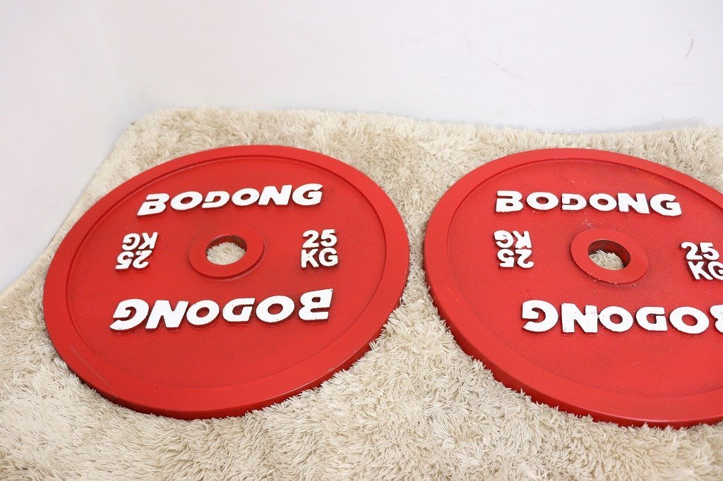 埼玉発】S7389◇BODONG◇オリンピックプレート◇25kg×2枚◇筋トレ