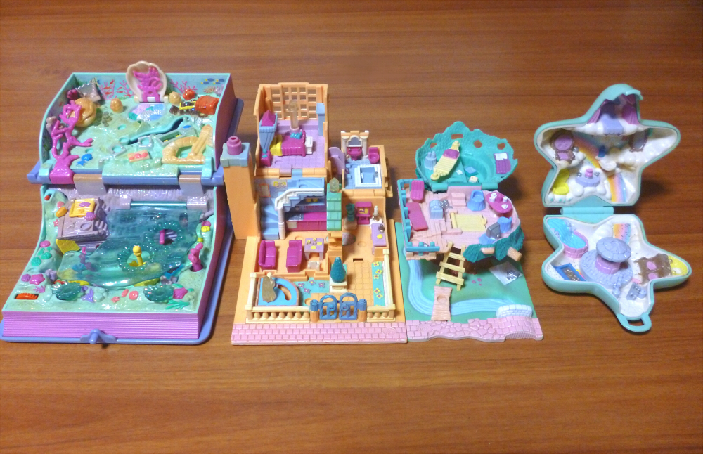ポーリーポケット キラキラマーメイド おしゃれな別荘 ひみつのツリーハウス 虹のおまじないひろば PollyPocket お得な四点セット