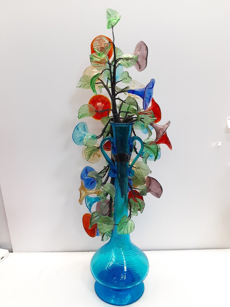 アンティーク 工芸ガラス 双耳小瓶 一輪挿 花瓶 V R5850 有り難う 