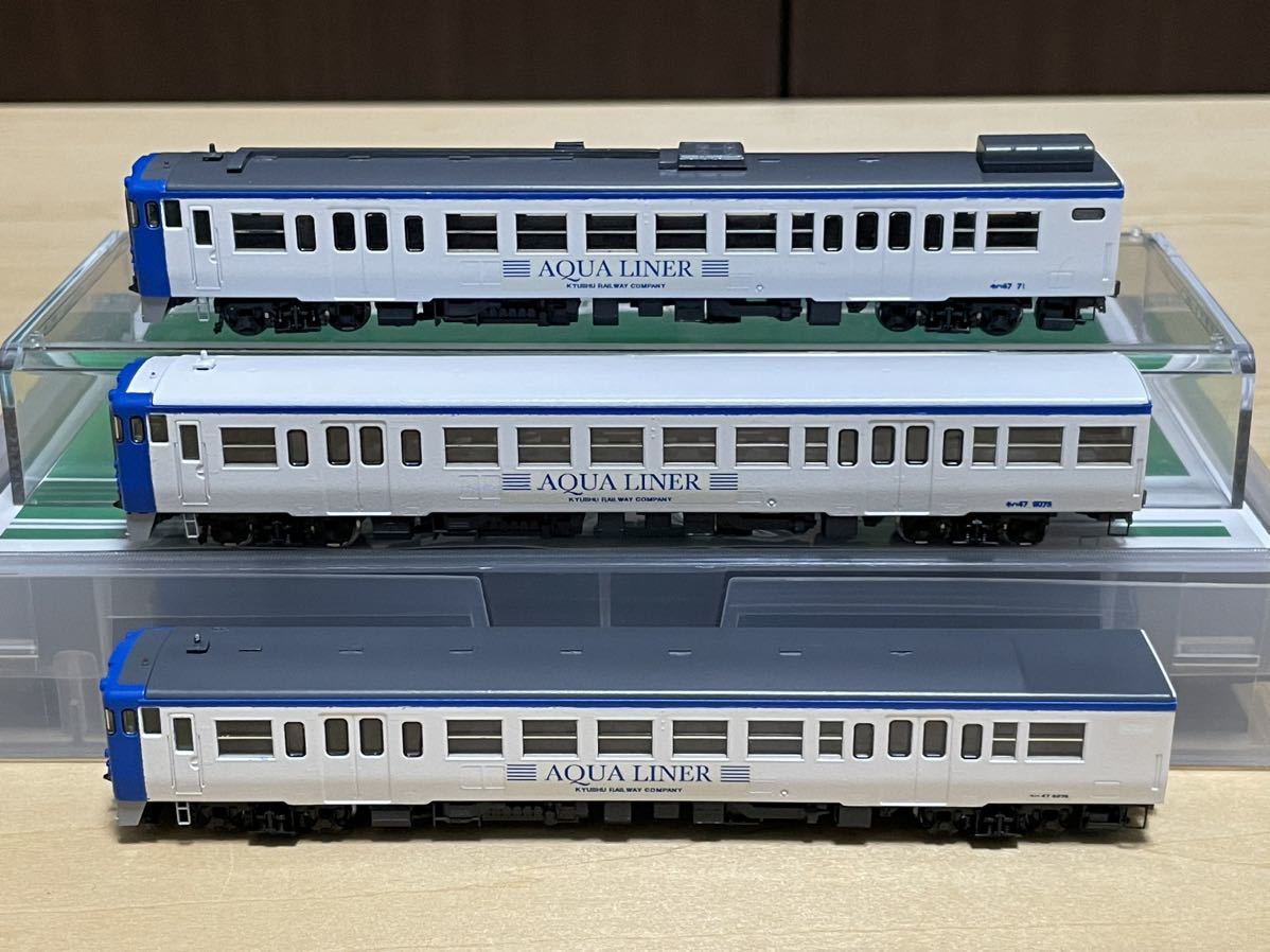 改造加工品】JR九州 キハ47 AQUA LINER色 3両（0番台、8000番台、