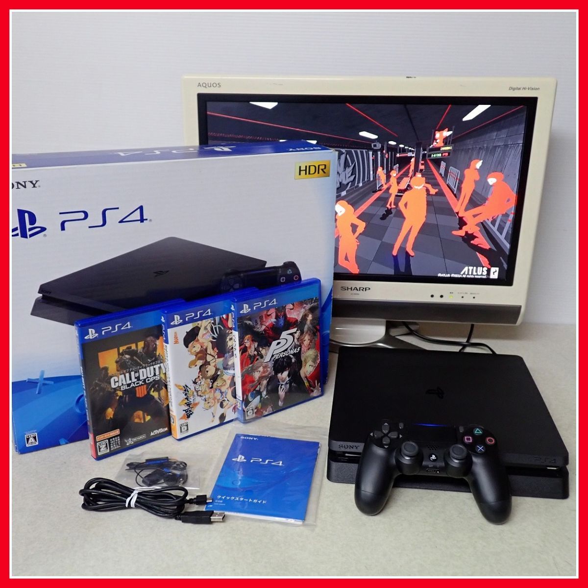 動作品 PS4 プレステ4 本体 CUH-2200A 500GB + ペルソナ5 PERSONA5 等