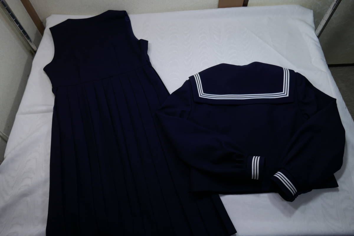 20 千葉県 有秋中学校 セーラー服 165A 冬ジヤンパースカート 160A YOU  