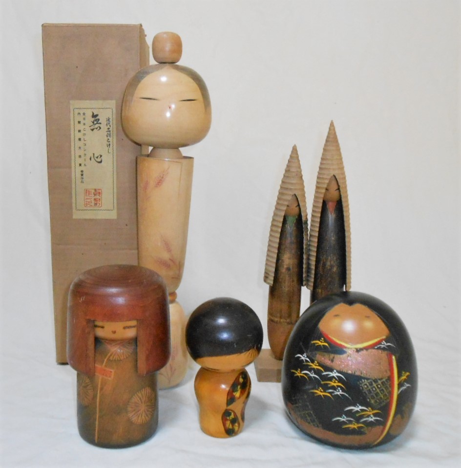 関口東亜 作 近代 創作こけし 大型 高さ約35.5cm 置物 検) 伝統工芸