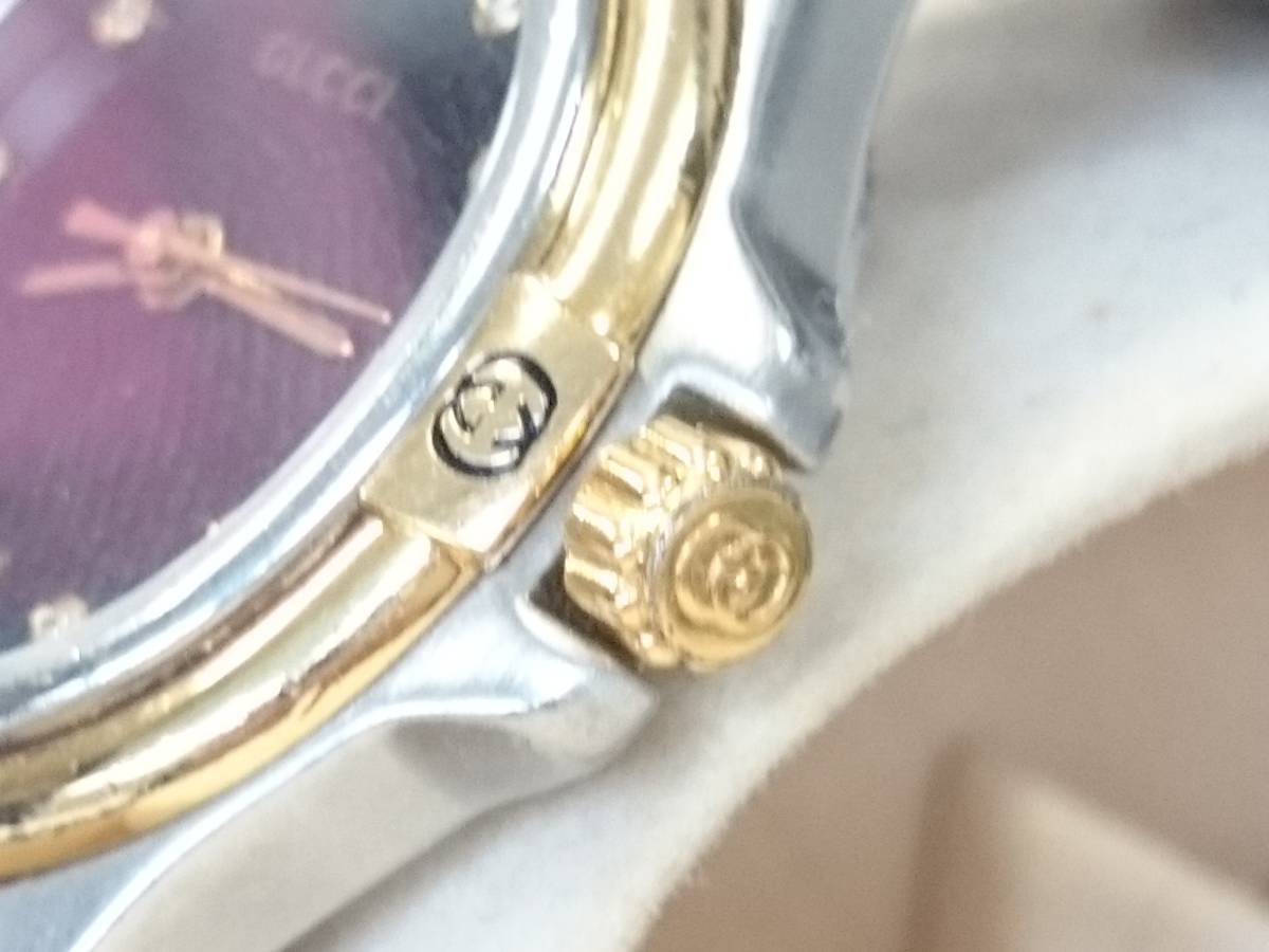 GUCCI 9040L 腕時計 デイトシェル 稼働 美品 11Pダイヤ - 3594の 