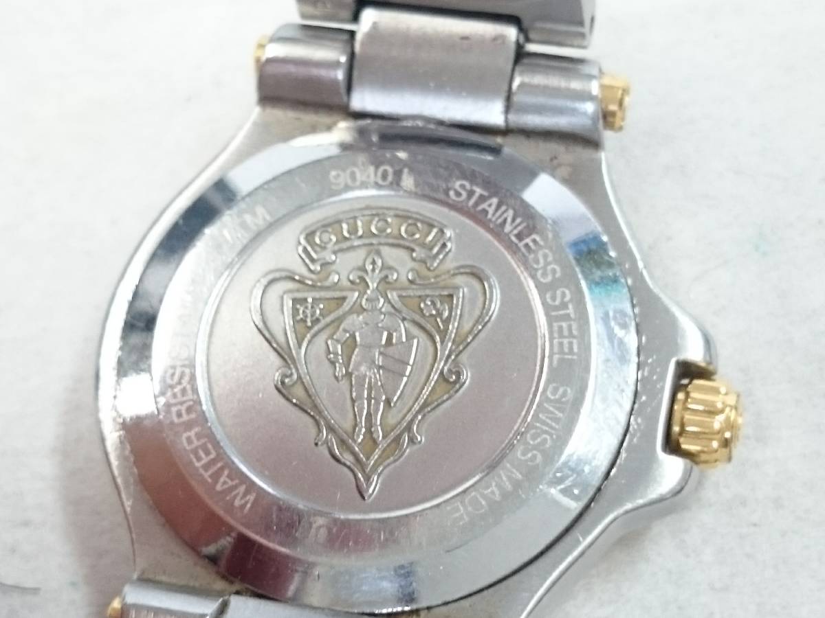 GUCCI 9040L 腕時計 デイトシェル 稼働 美品 11Pダイヤ - 3594の 