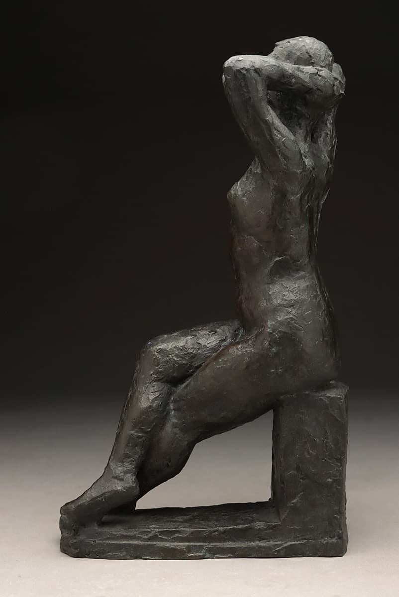 EJ451 1958年【乕夫 作】ブロンズ「裸婦像」高29.5cm 重2.8kg