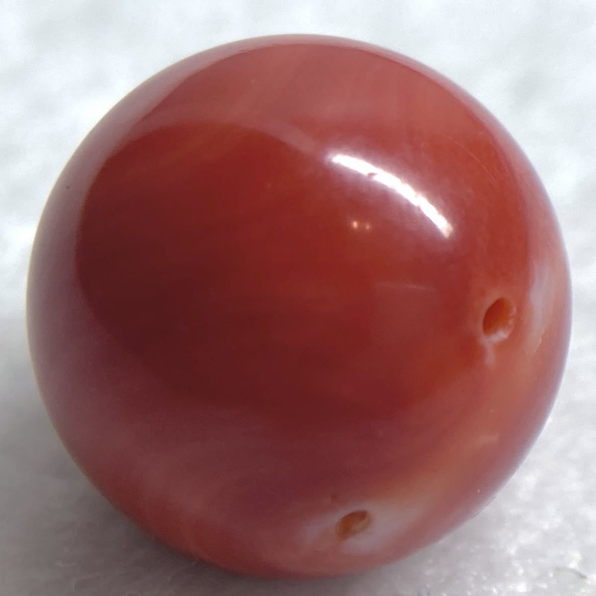 ●天然本珊瑚6.4g● a 16.2×16.6mm ルース 裸石 宝石 coral コーラル 方穴 さんご 