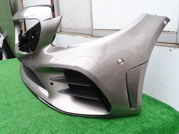 L1096vc ベンツ純正 AMG C43 W205/S205 後期 フロントバンパー ブラックスポイラー，グリル付き モハーベシルバー/859