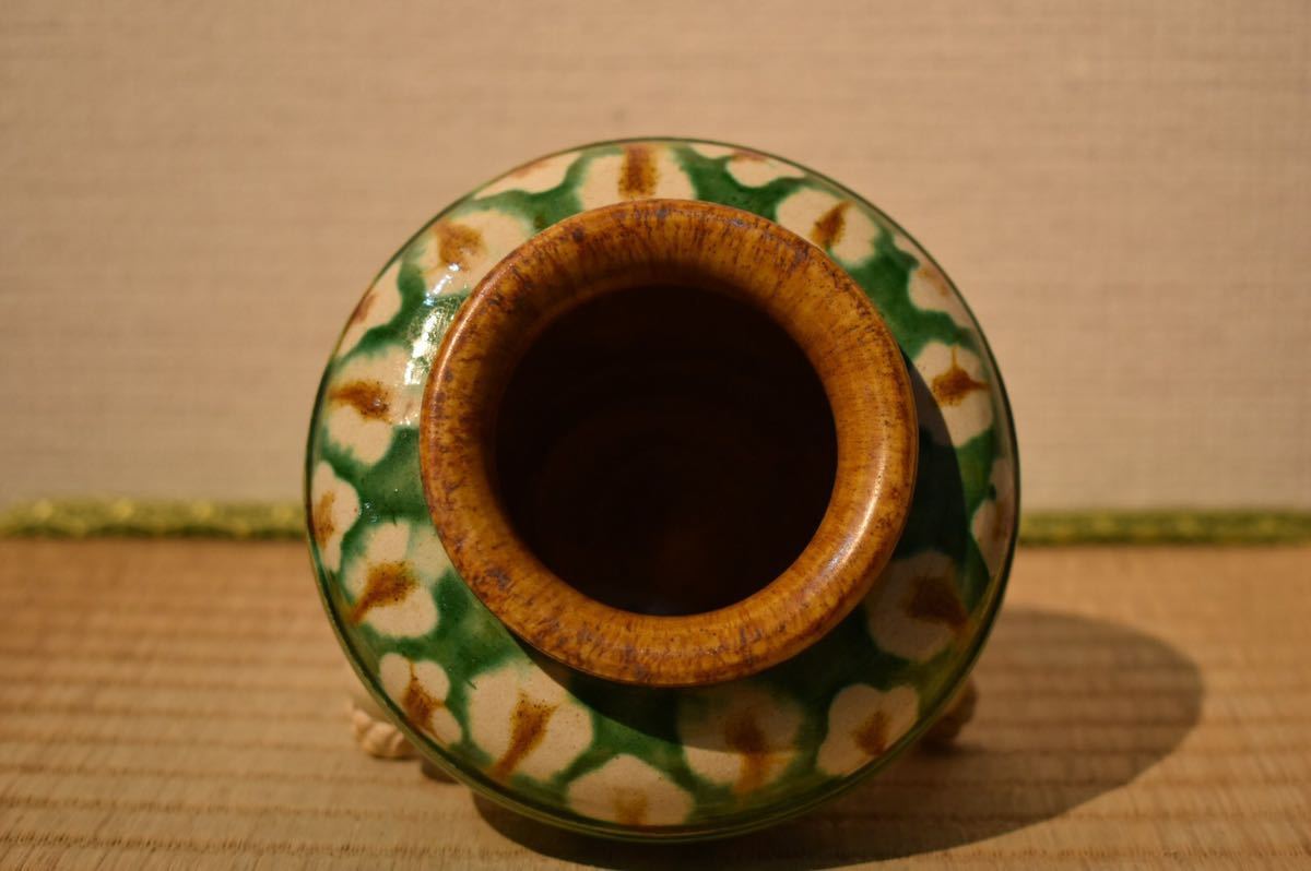 GE】Y1499【コレクター所蔵品】唐 三彩三足壺 /古美術品 中国古玩 朝鮮