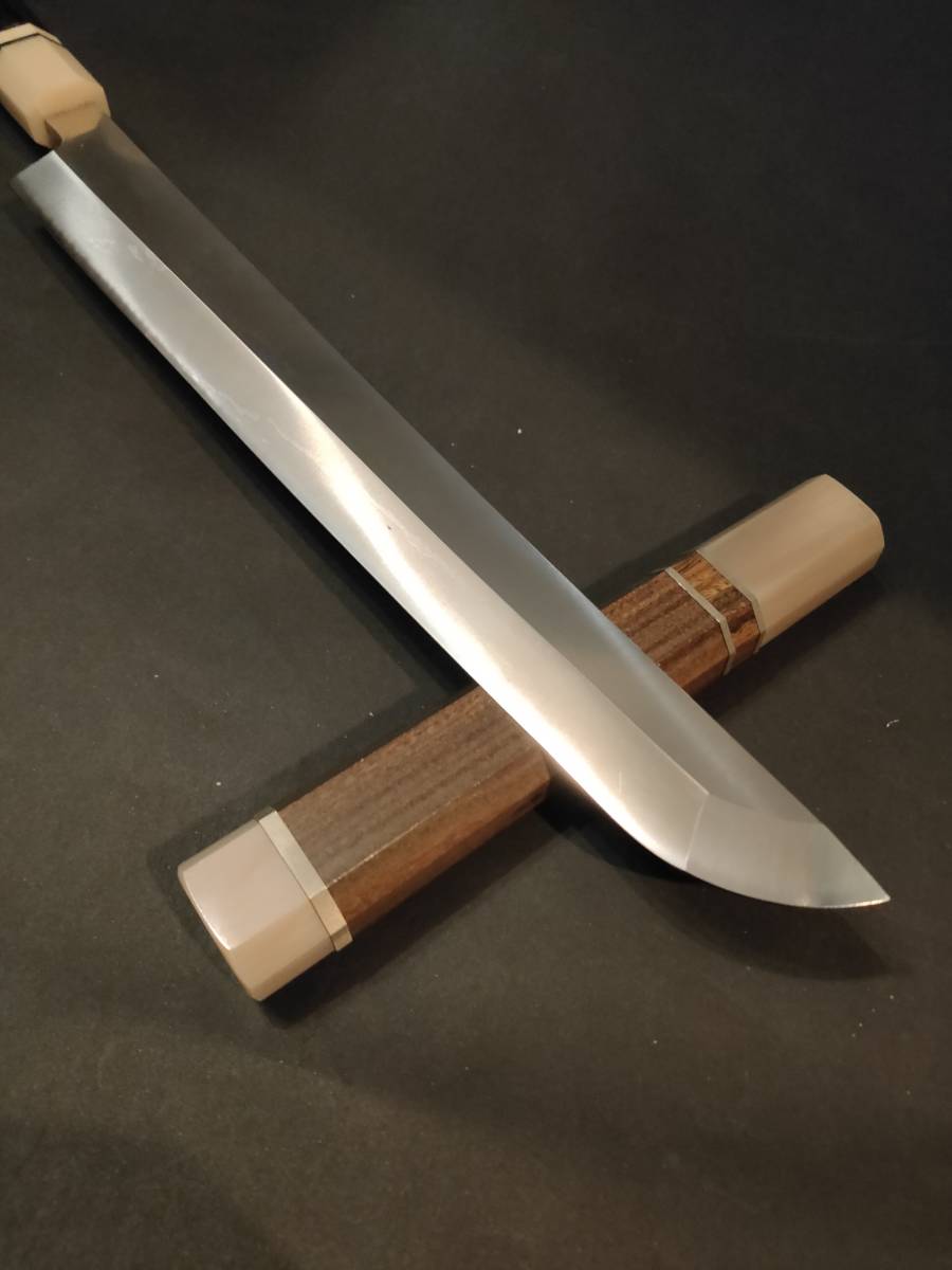 新品】ステン本焼V金10号柳刃包丁270mm モダンビジュアル和染緑八角柄