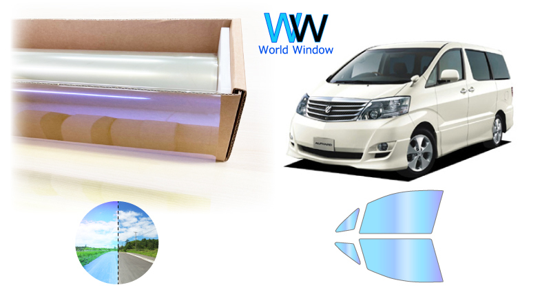 断熱 オーロラ (発色) 81％ アルファード (10系) カット済みカーフィルム フロントドアセット