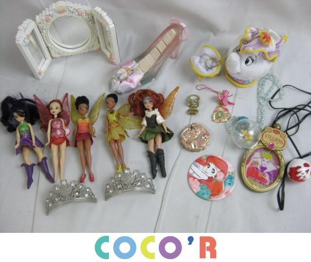【同梱可】中古品 ディズニー ポット夫人 アリエル 他 アクセサリースタンド ぬいぐるみバッジ 等 グッズセット