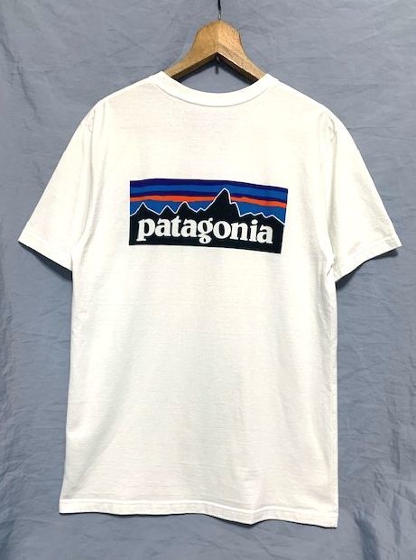 ☆美品　patagonia パタゴニア　P-6 Logo Responsibili Tee ロゴプリント クルーネックTシャツ ホワイト M