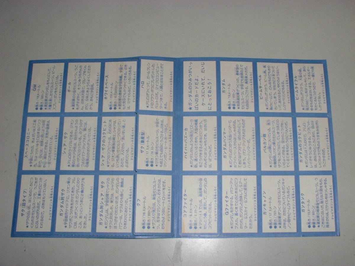 テレビマガジン付録★★機動戦士ガンダム・超メカカード