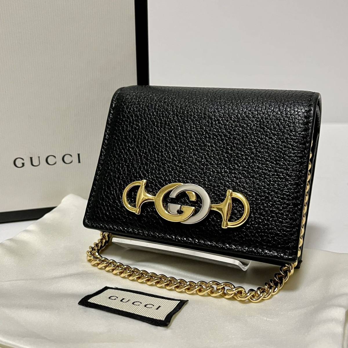 美品 GUCCI グッチ マイクロ シマ 二つ折り財布 折り財布 財布 GG