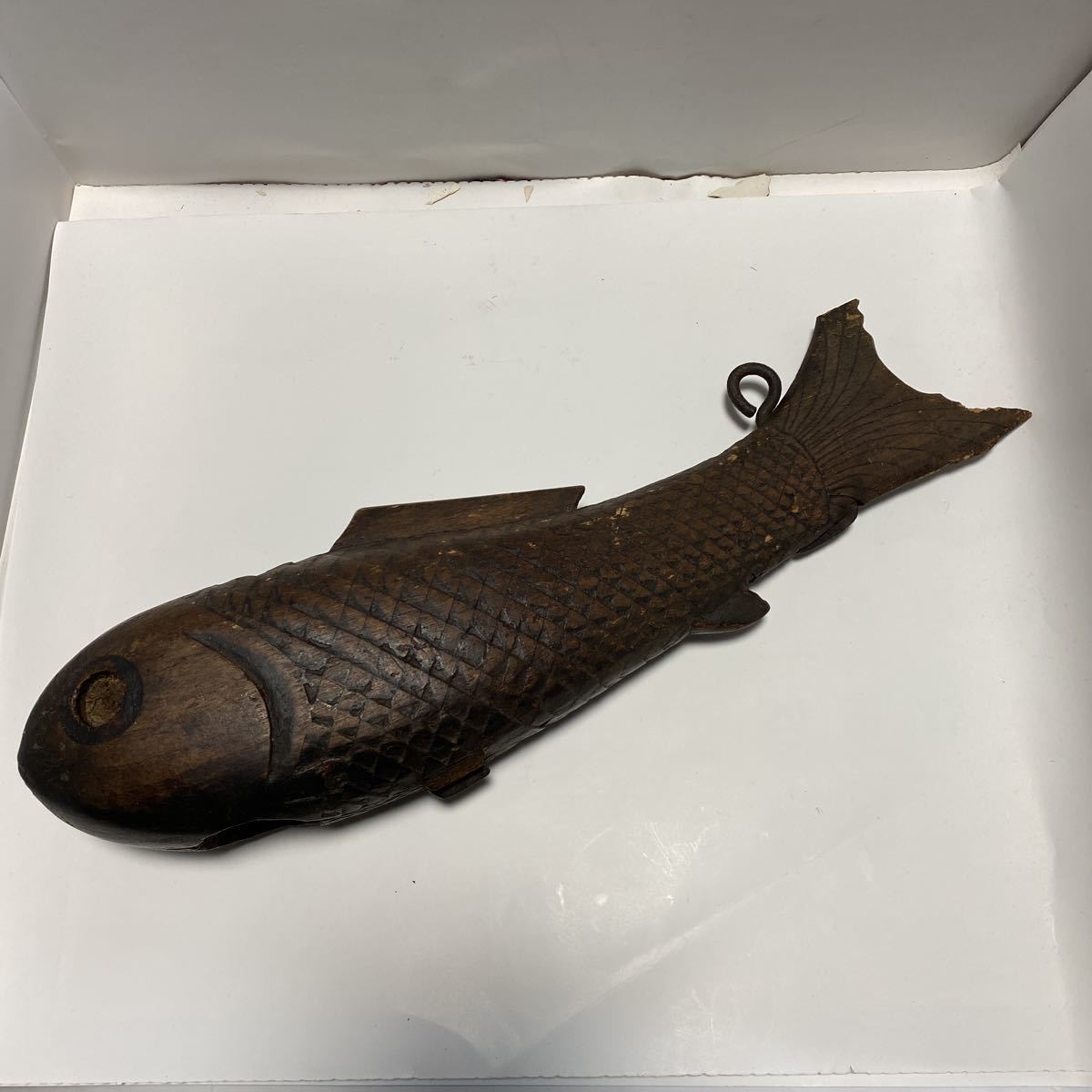 自在鉤 木製 魚形 囲炉裏 自在鉤 鯉 魚木 JK568] 魚(鯉)