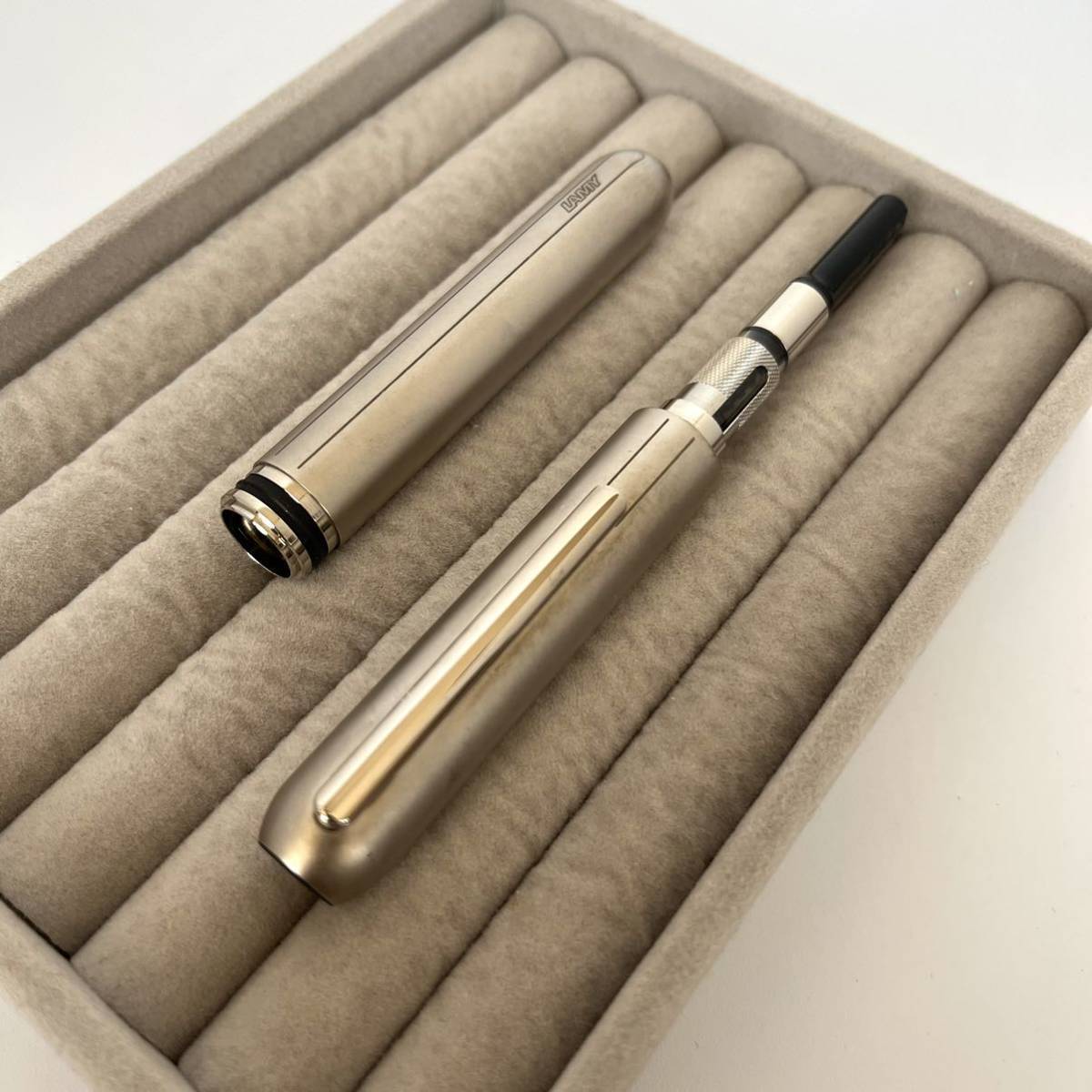 ラミー 万年筆 585 14K 希少 レア ゴールド ブラック チェック柄